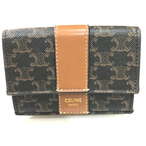CELINE Brown Leather Wallet - Picture 1 of 16